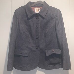 Burberry Grey A Line Skirt Suit